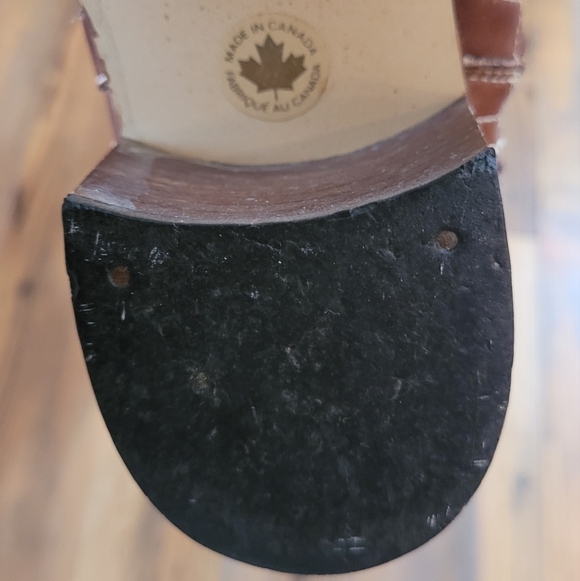 VINTAGE THE BAY Above Ankle Block Heel Boot, Brown Leather, Made in Canada - Picture 15 of 16